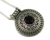 New Amethyst Stone Handmade silver Plated Pendant Necklace, Amethyst Pendant , Amethyst Necklace , Amethyst jewelry