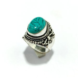 Turquoise Stone handmade Ring, Statement Ring, Women Ring, Turquoise Gemstone Boho Ring,
