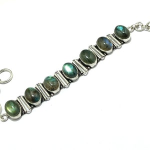 Labradorite Charm Cuff bracelet\ Adjustable labradorite boho bracelet\ Natural labradorite bracelet\ Labradorite silver plated bracelet