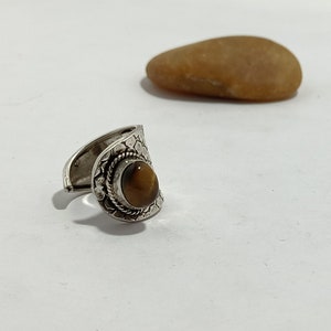 Beautiful tiger Eye stone Handmade silver plated ring