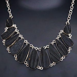 Bohemian Tourmaline Gemstone Silver Plated Necklace, handmade Necklace, Gemstone Necklace For gifts
