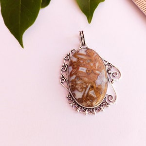 Crazy Lace Agate Pendant Necklace\Crazy lace Agate Jewelry\Agate Pendant\ Pendant For her\ Gemstone Jewelry\ Silver Plated Pendant
