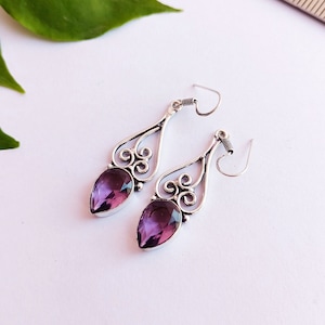 Vintage Amethyst Handmade unique Earrings\Dangle Drop Amethyst Earrings\Amethyst Earrings\Anniversary Gift\Earrings For her\Boho Earrings