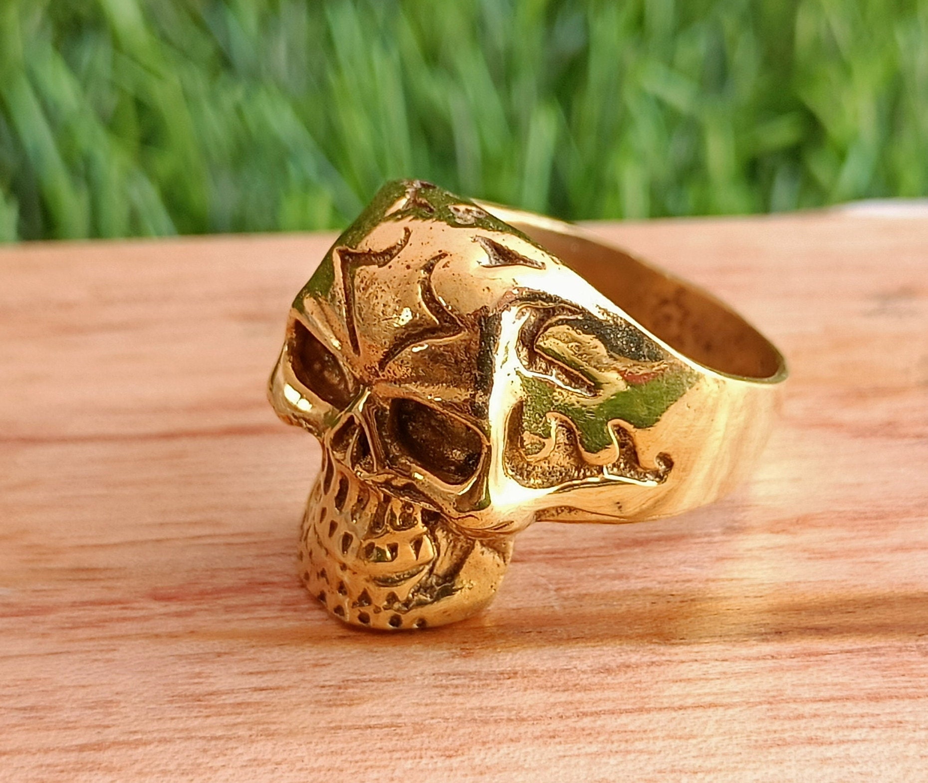 Skull Gold Coated Ring Women Skull Ring Gothic Ring Horror Ring