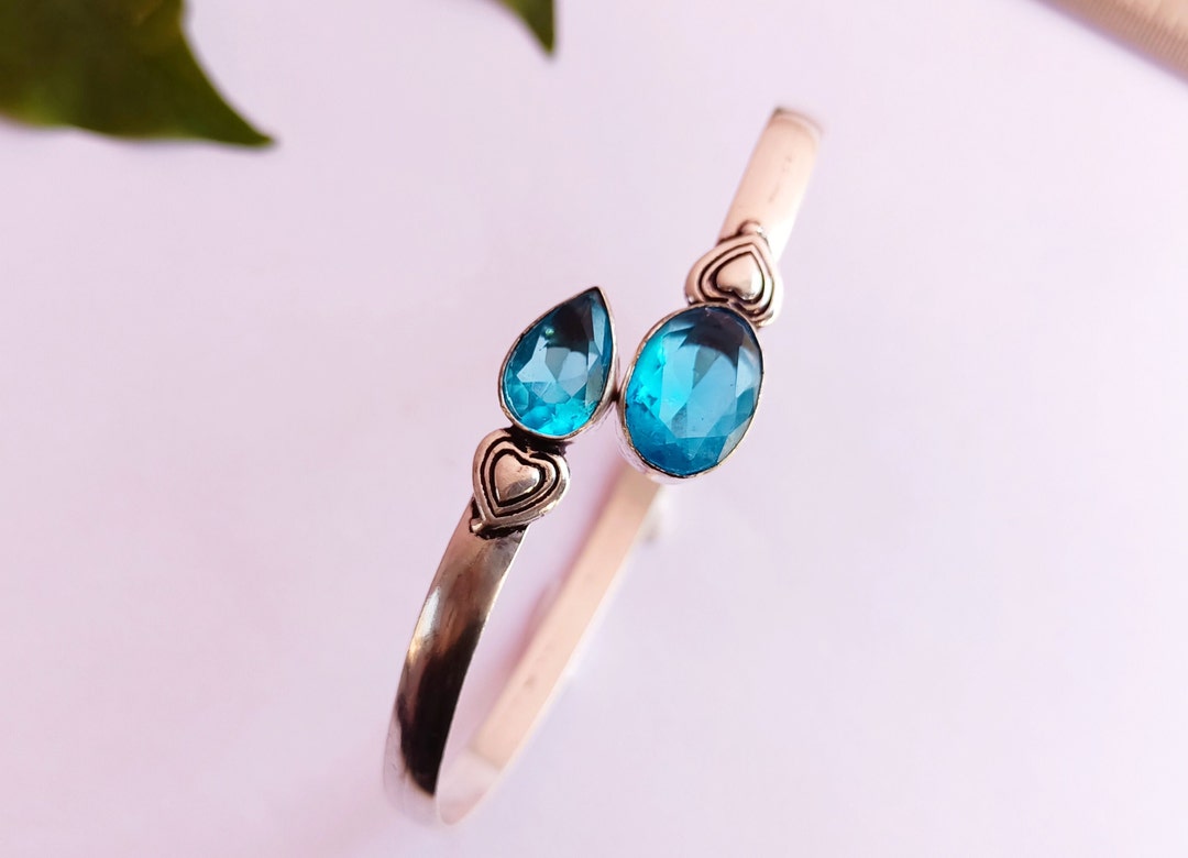 White Topaz Blue Bakelite Bangle main image 0