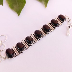 Black Onyx Handmade Silver Plated bracelet\Antique Onyx Bracelet\Black Onyx Bracelet\Gemstone Bracelet