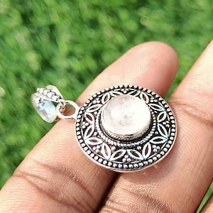 Rose Quartz Gemstone Pendant Necklace , Rose Quartz Necklace, Gift Item, Christmas Gift