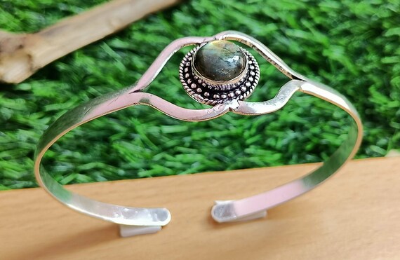 Labradorite Bangle- Adjustable handmade bangle- B… - image 3