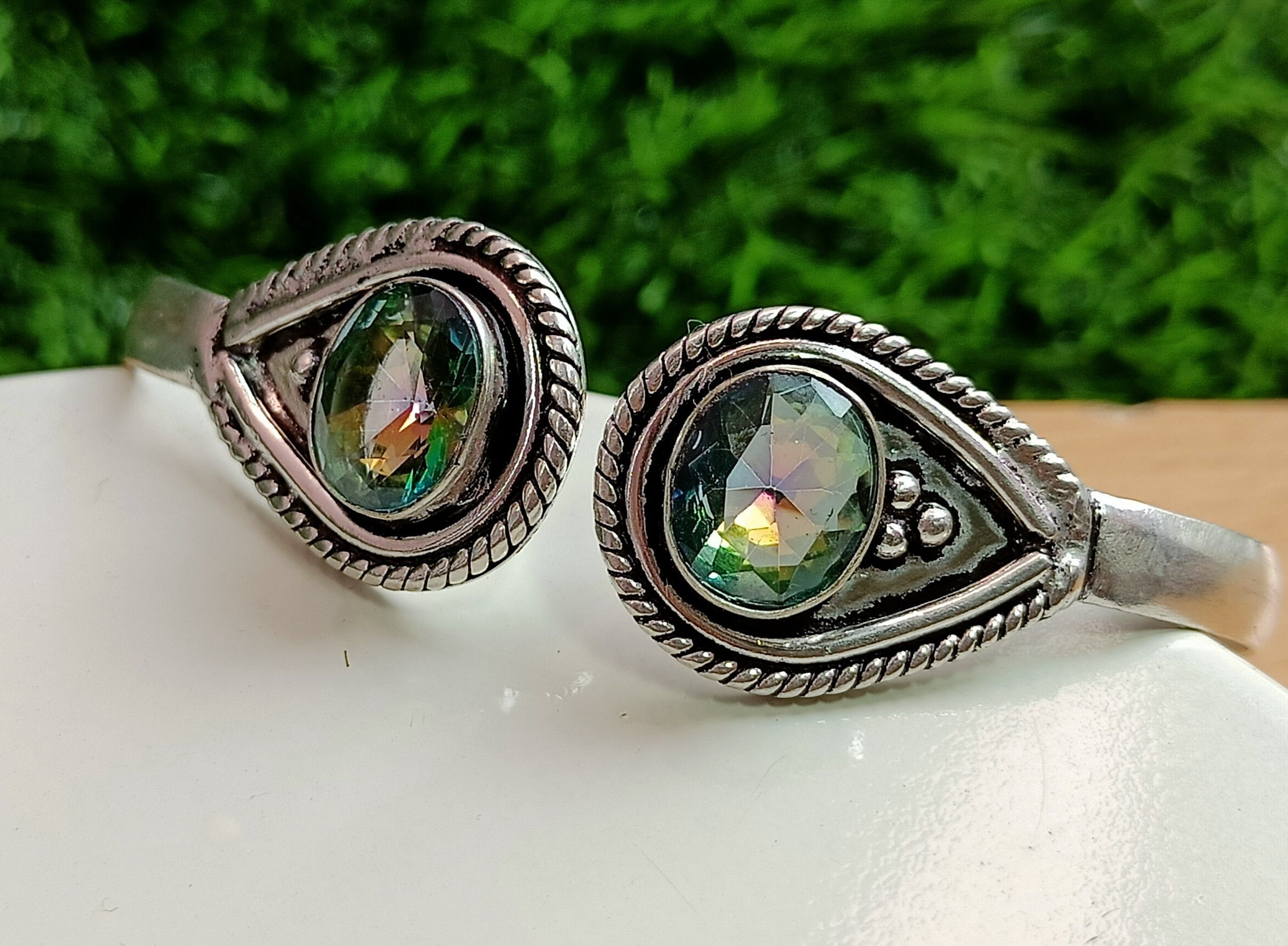 ブレスレット Toy Cuff Bracelet - Ivi - Green Onyx - Or Green Onyx Gold Cuff Bangle Bracelet | Rani & Co. Jewellery