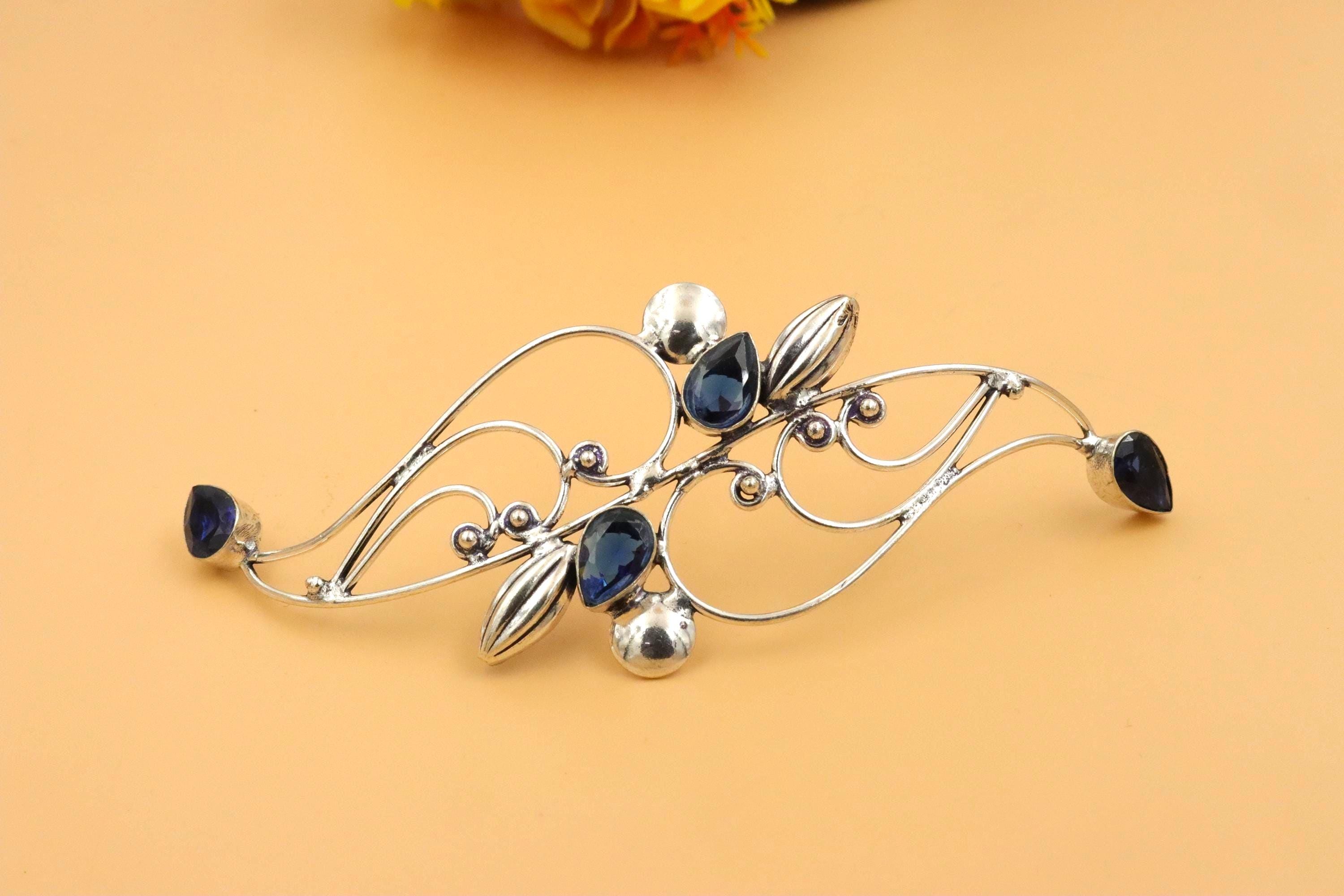 Vintage 925 Sterling Silver Hair Clip Pinch-Wire Clasp Safran 925 Sterling Silver USA Native American Made Hair Clip  main image 3
