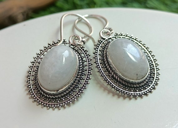 Boucles D’oreilles Pendantes Argent Massif 925 – Style Ethnique Lune, Anciennes Et Uniques