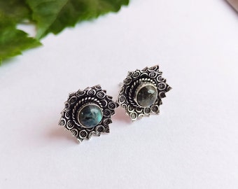 Labradorite stud Earrings\Unique Stud Earrings\Stud Earrings\Stud Earrings For Her\ Silver Plated Stud Earrings\Labradorite Stud