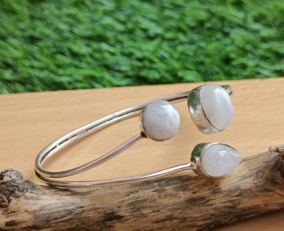 Moonstone Handmade Bangle - Moonstone bangle - Mo… - image 1