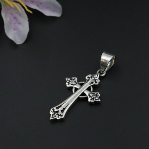 Sterling Silver Plated Cross Pendant\Statement Cross Pendant\Handmade Pendant Necklace\Gift for All\Confirmation Gift\Birthday Gift