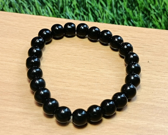 New Black Onyx Beaded Bracelet, Onyx Beads Bracelet, Black New Black Onyx Beaded Bracelet, Onyx Beads Bracelet, Black