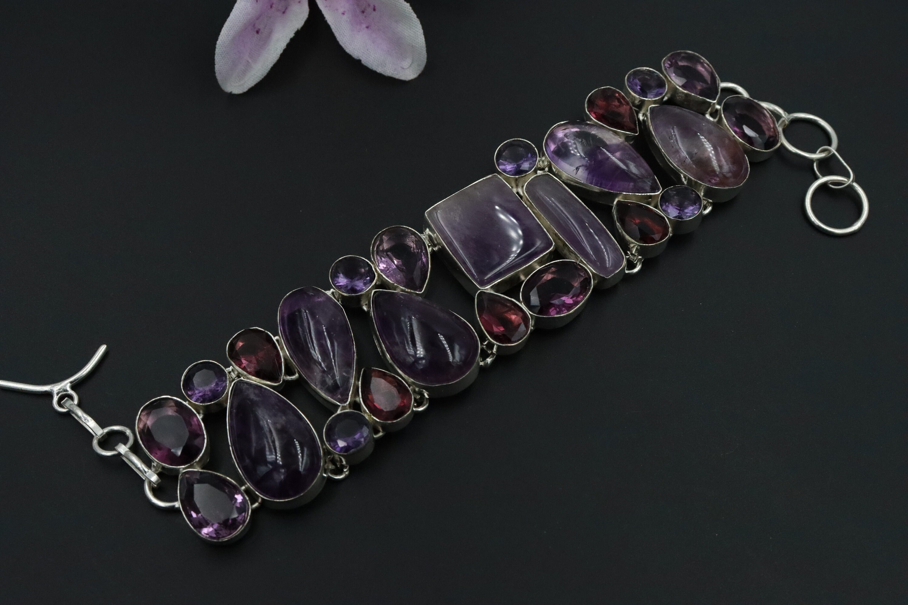 Handmade Amethyst Bracelet\amethyst Adjustable Bracelet\ Gemstone Bracelet\Amethyst Jewelry\Vintage bracelets\Adjustable bracelet