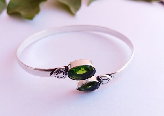 Beautiful Adjustable peridot bangle\ handmade ban… - image 2