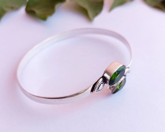 Beautiful Adjustable peridot bangle\ handmade ban… - image 3