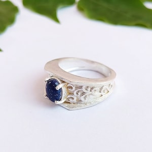 Natural lapis Lazuli Ring\ Women Statement Ring\ Blue lapis lazuli Ring\ Stackable ring\ Antique Lapis Ring