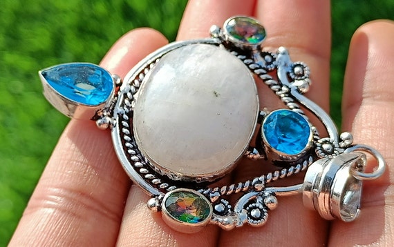 Natural Rainbow Moonstone, Mystic Topaz And Blue … - image 2
