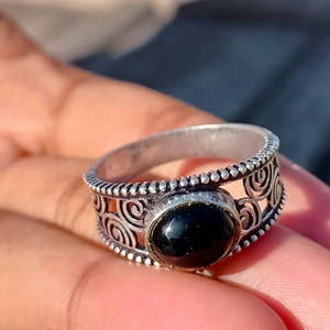 Black Onyx ring\Silver Plated Black onyx ring\Onyx Ring\Statement ring\Gift Idea