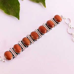 Handmade Sunstone bracelet\Sterling Silver Plated bracelet\Unique bracelet\ Antique Cuff Bracelet\ gift For Her