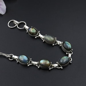 Labradorite Bracelet Bracelet\Adjustable Bracelet\Handmade Bracelet For Gift\Natural Gemstone Jewelry\Birthstone Pendant\Flashy Labradorite