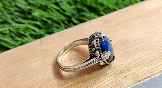 Boho 92.5 Bague de createur en pierre precieuse plaquee argent Tiger Eye bague de declaration pour femmes bague empilable bijoux faits a la main article cadeau bague en il de tigre