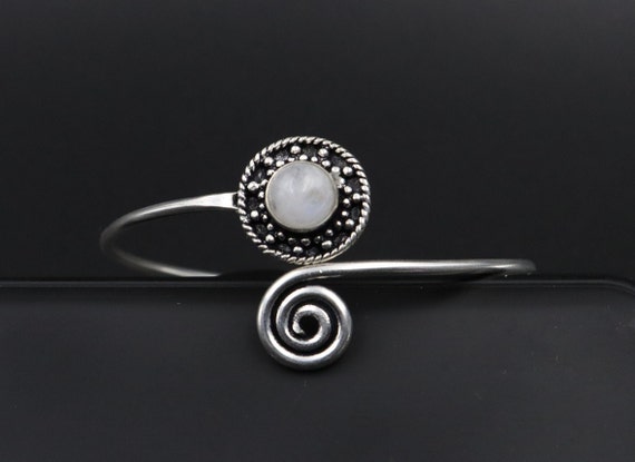 Handmade Moonstone Adjustable Bangle\Natural Moon… - image 5