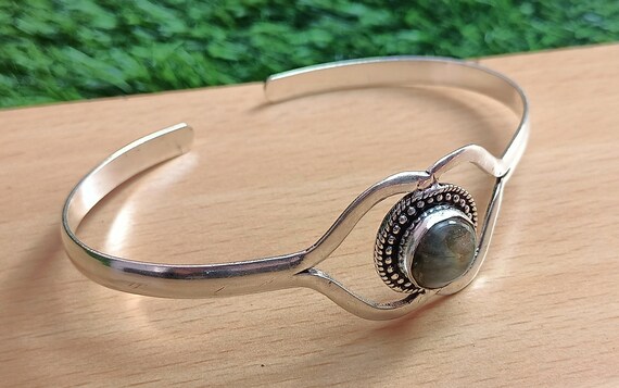 Labradorite Bangle- Adjustable handmade bangle- B… - image 4
