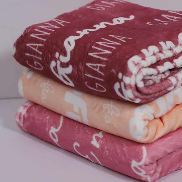 Personalisierte Decke, Minky Babydecke, Decke mit Namen, Kinderdecke, Baby-Duschegeschenk, benutzerdefinierte Name Kinderzimmerdecke, Bettwäsche