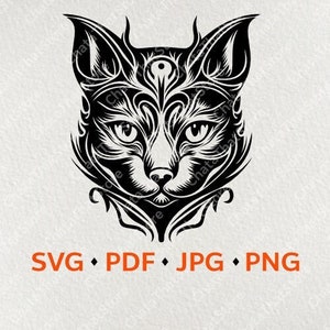 Cat head logo vector cut file Cricut,silhouette,Svg Jpg Png Pdf.