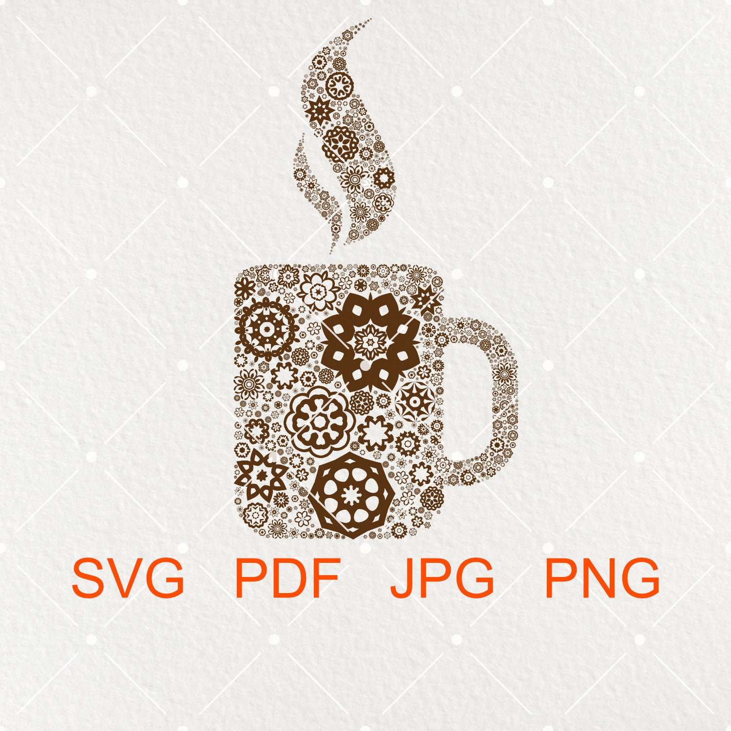 Download Mandala in coffee svg jpg png pdf Digital Download | Etsy