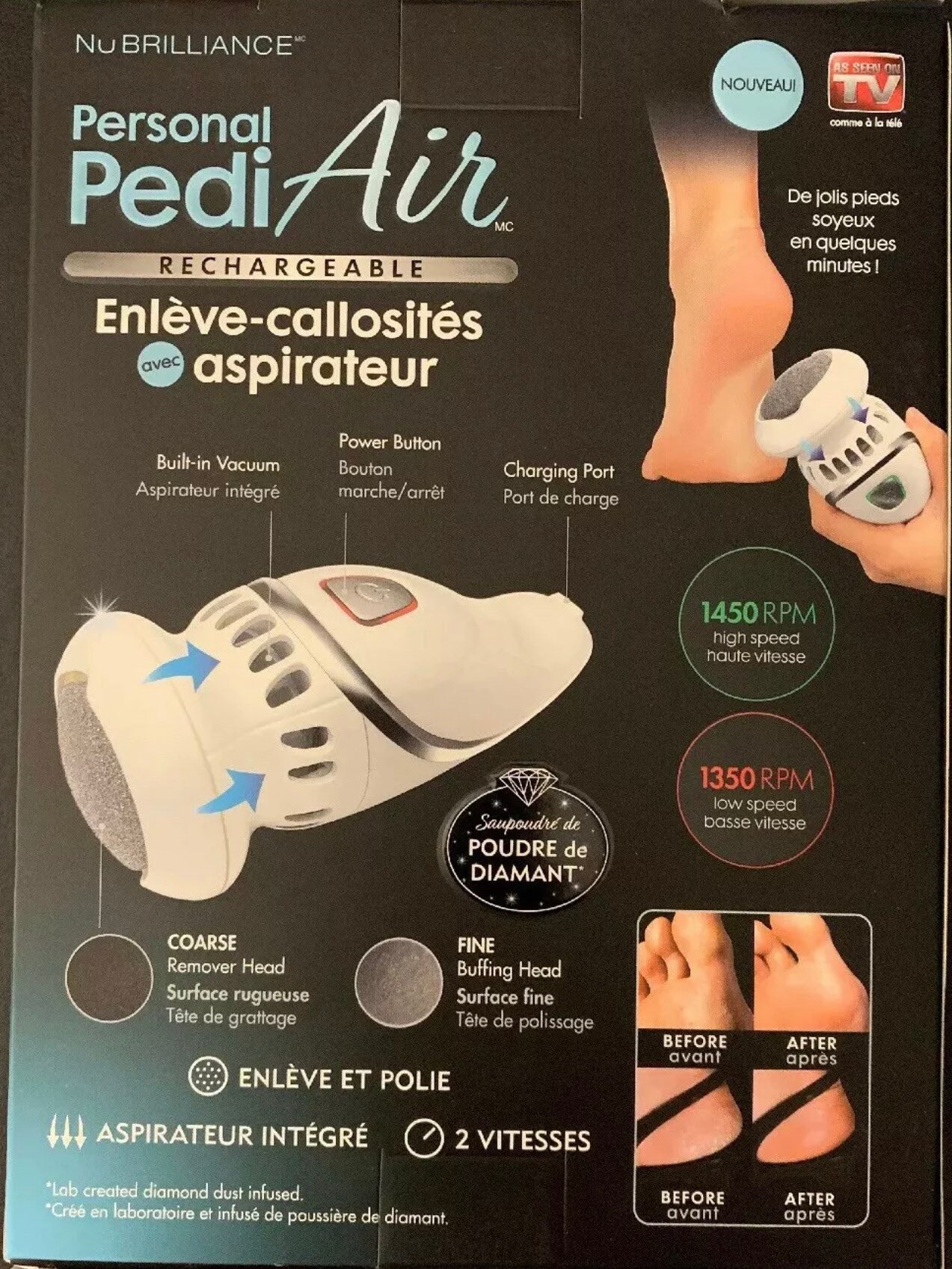 Nubrilliance Personal Pedi Air Rechargeable Callus Remover Etsy Canada