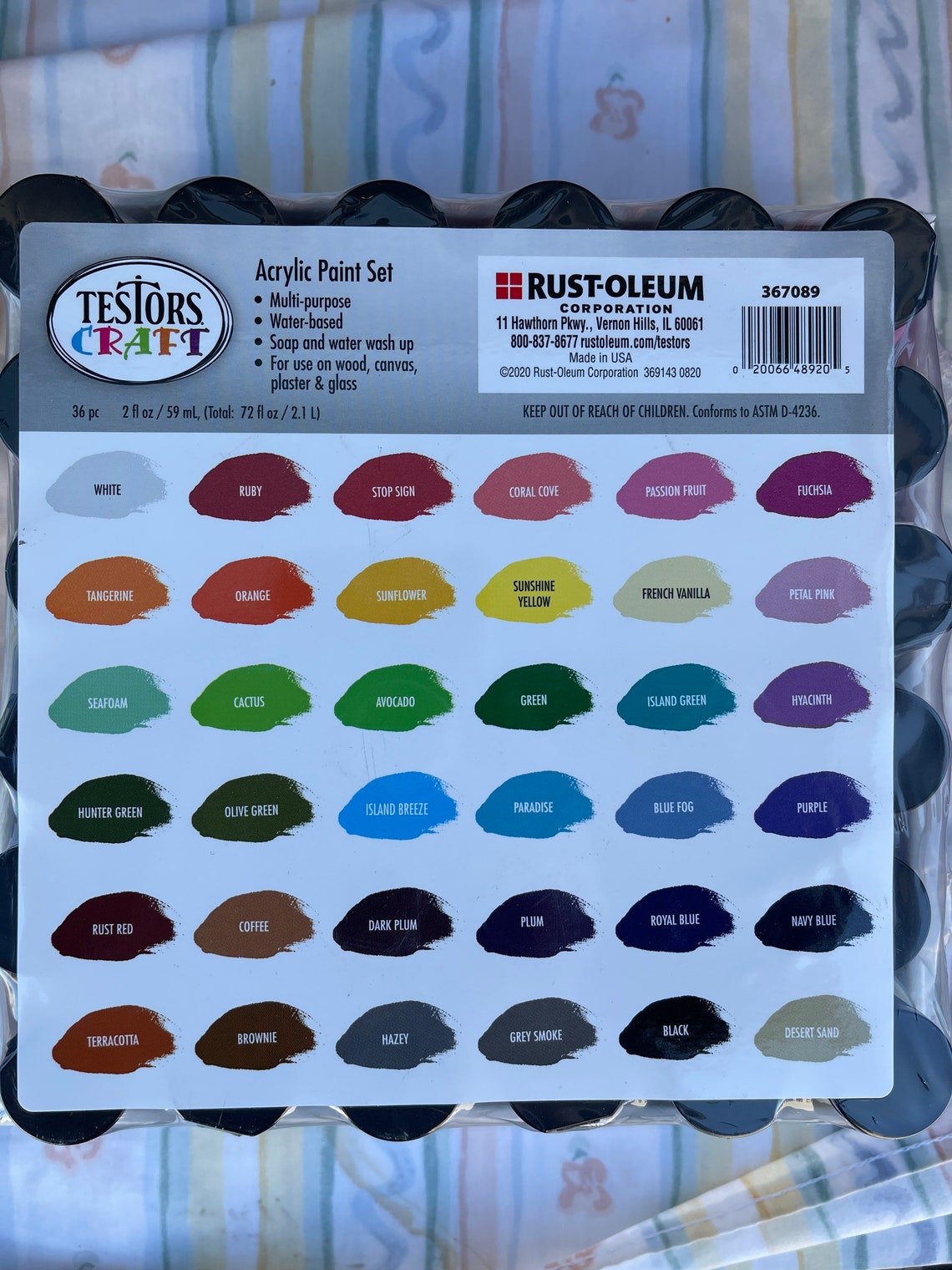 Rustoleum 367089 Testors Craft 36 Piece Acrylic Paint Set Etsy