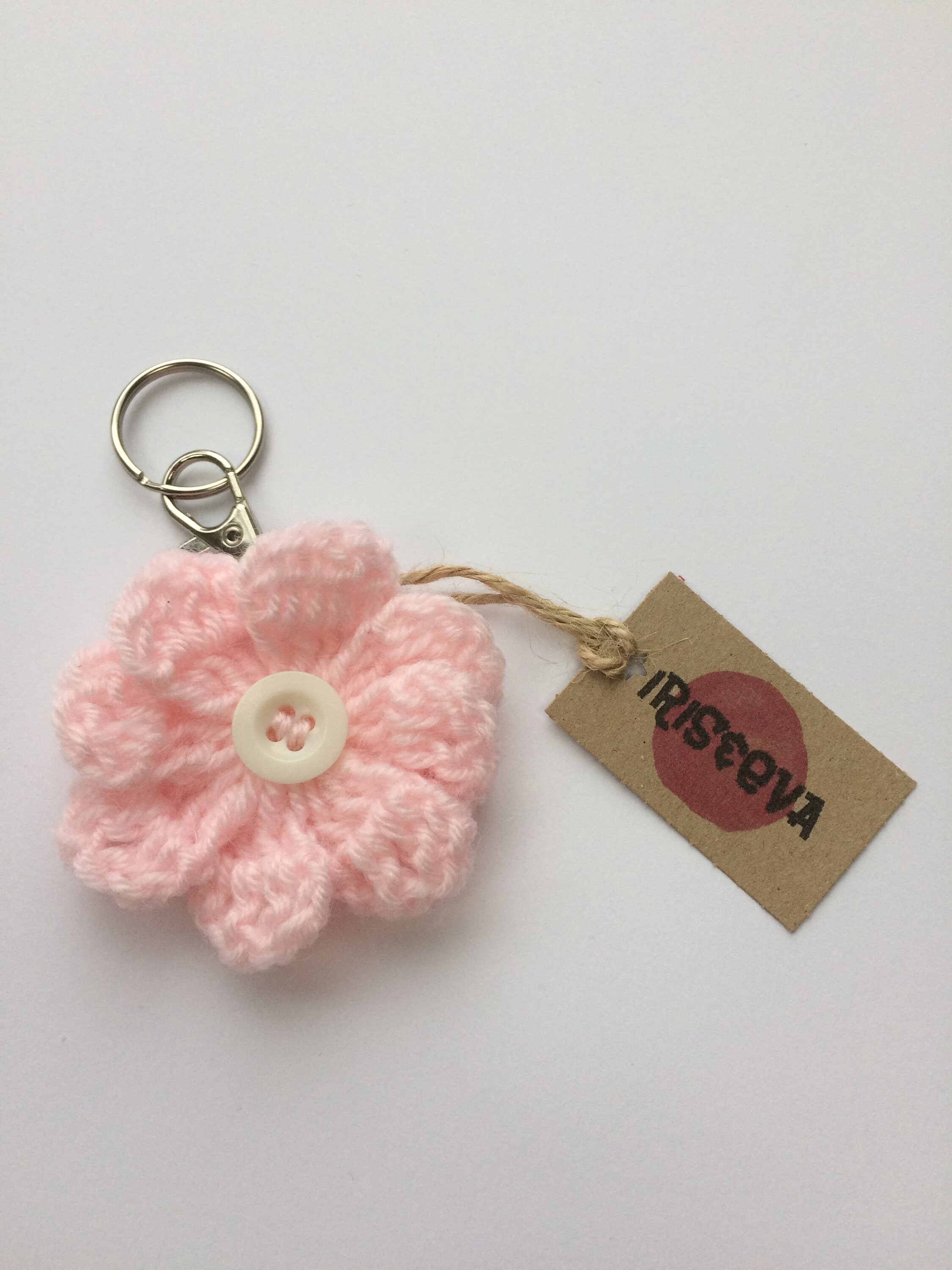 Crochet flower keyring Etsy
