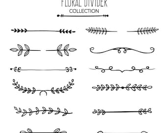 Set divisori floreali, pacchetto SVG floreale, Ai floreale, clipart floreale