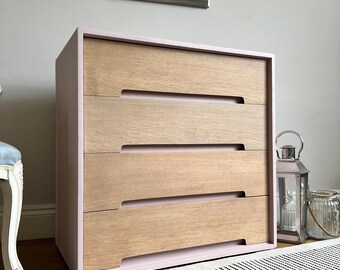 Mid Century Stag C Range Oak Chest Of Drawers By John & Sylvia Reid Pink