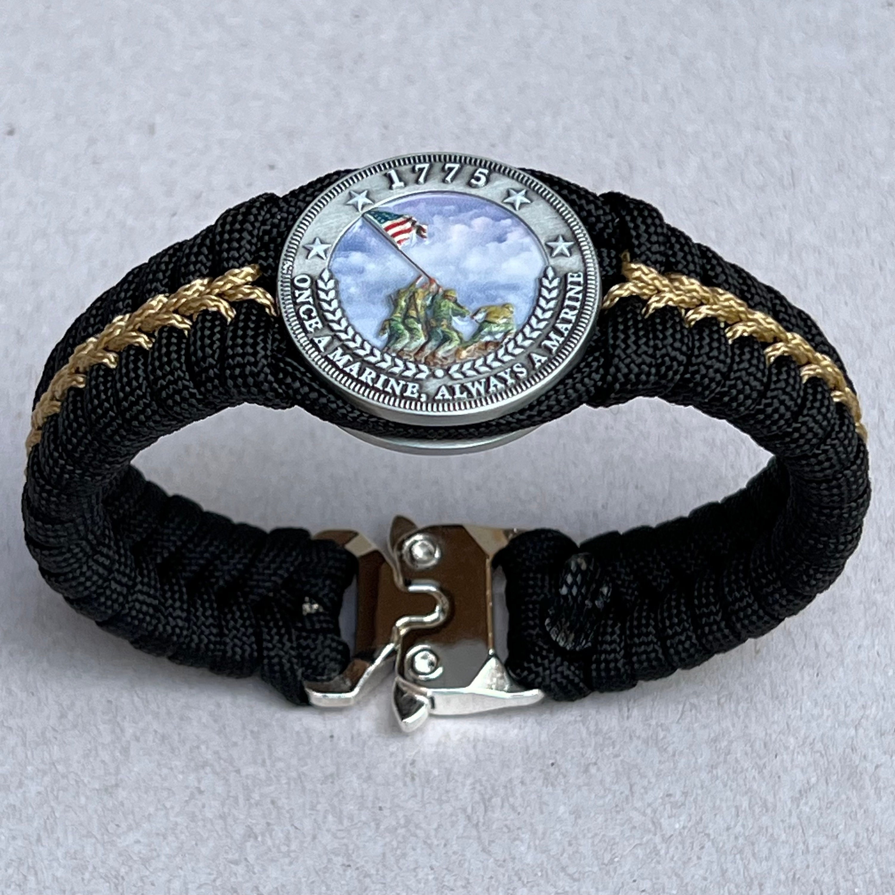 USMC Bracelet Marine Corps Veteran Retirement 3D UV Digital Printing Iwo Jima Beaded Medallion 3D Challenge Coin Semper Fi Jewelry Etsy UK