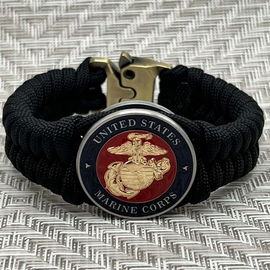 Marine Corps Paracord Bracelet, USMC Gift, Military Gift for Veteran