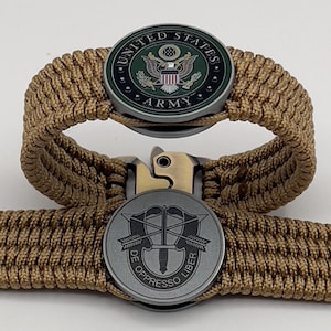 Engraved gold Army Special Forces bracelet, gift for veteran soldier, military gift, gift for him, military retirement jewelry, mens jewelry