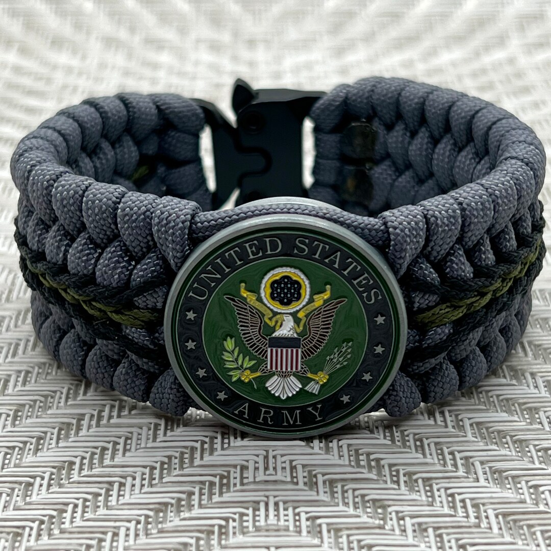 US Army Paracord Bracelet Gift for Soldier, Military Gifts for Veterans