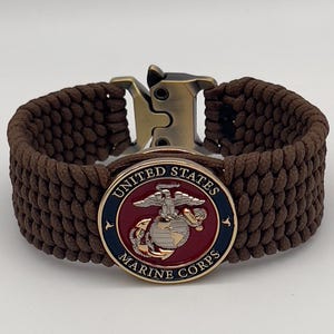 US Marine Corps bracelet gift, military retirement, boot camp gift, USMC Iraq Afghanistan veteran, Semper Fi, Eagle Globe Anchor, Marine Mom