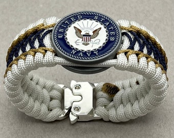 Bracelet en paracorde de la marine américaine, cadeau de marin vétéran de la marine des États-Unis, bijoux de retraite militaire de chef de corps de la marine, enfants femme papa maman marine,