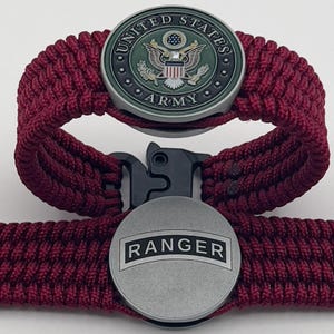 Engraved US Army Ranger Bracelet: Handmade Military Veteran Gift