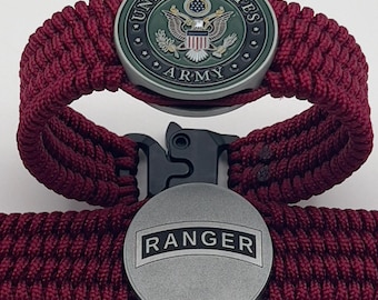 Engraved US Army Ranger Bracelet: Handmade Military Veteran Gift
