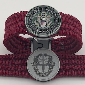Engraved US Army Special Forces bracelet, gift for veteran soldier, military gift, gift for him, military retirement jewelry, mens jewelry