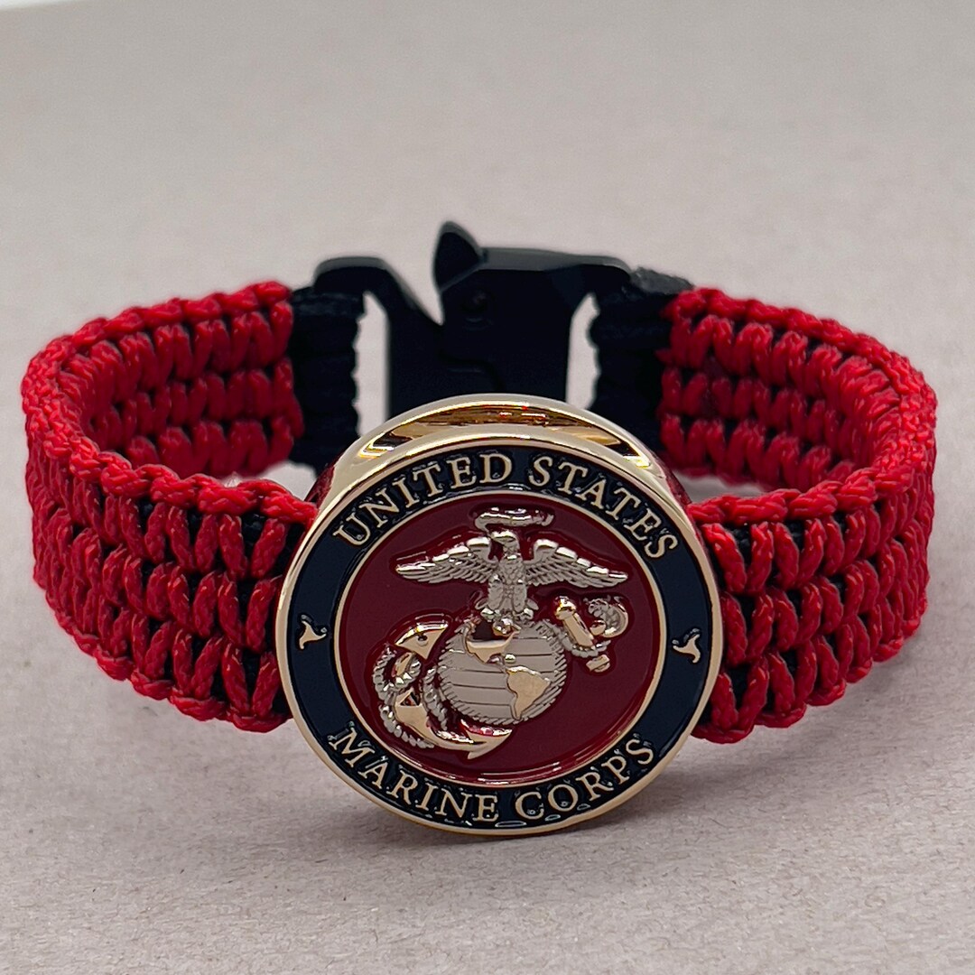 Custom USMC Bracelet Gift for Veteran, Marine Corps Military Jewelry