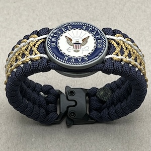 Pulsera paracord de la Marina de los Estados Unidos, regalo de marinero veterano de la Marina de los Estados Unidos, joyería de jubilación militar del jefe médico de la Marina, hijos de la esposa del papá de la mamá de la Marina,