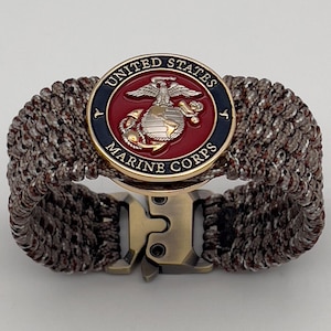 US Marine Corps bracelet gift, military retirement, boot camp gift, USMC Iraq Afghanistan veteran, Semper Fi, Eagle Globe Anchor, Marine Mom